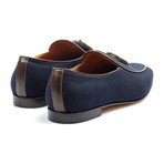 Piped Tassel Loafer // Blue + Brown (Euro: 42)