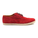 Suede Wingtip Brogue Espadrille // Chili (Euro: 40)