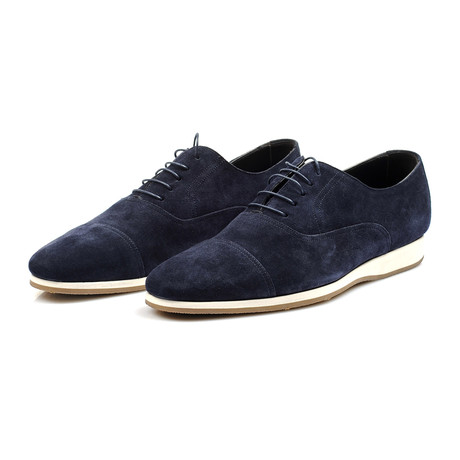 Suede Lace Up Oxford Sneaker // Blue (Euro: 40)