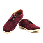 Suede Wingtip Brogue Espadrille // Maroon (Euro: 40)