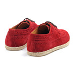 Suede Wingtip Brogue Espadrille // Chili (Euro: 40)