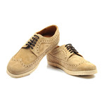 Suede Wingtip Brogue Espadrille // Tan (Euro: 40)