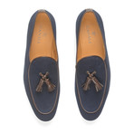 Piped Tassel Loafer // Blue + Brown (Euro: 42)