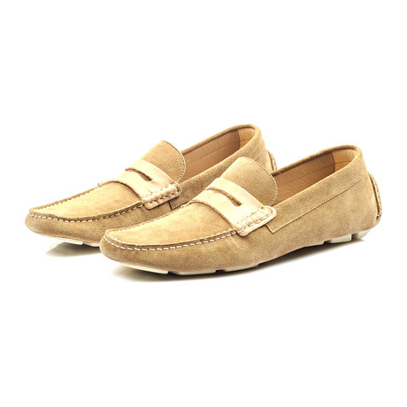 Mixed Leather Penny Loafer // Tan (Euro: 40)