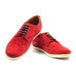 Suede Wingtip Brogue Espadrille // Chili (Euro: 40)