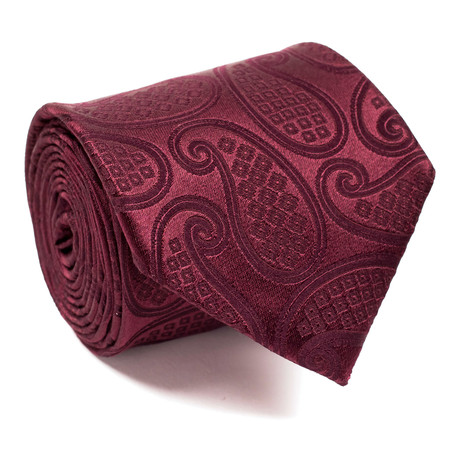 Zegna // Jacquard Paisley Tie // Maroon