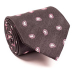 Zegna // Mini Pailsey Tie // Grey + Pink