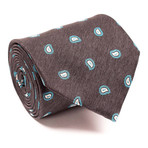 Zegna // Mini Pailsey Tie // Grey + Turquoise