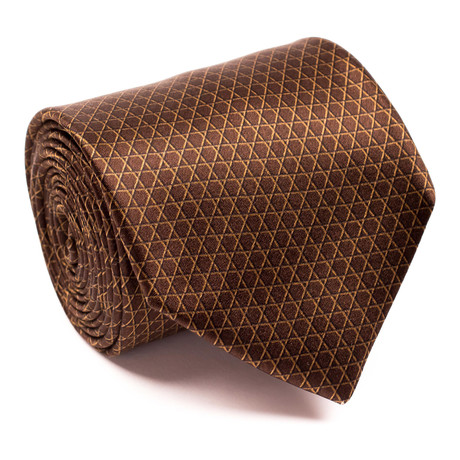 Zegna // Caning Print Tie // Brown