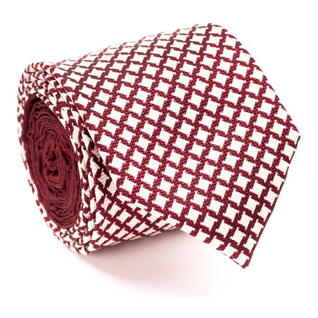 Zegna // Diamond Check Tie // Maroon