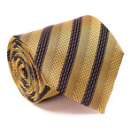 Zegna // Multi Textured Stripe Tie // Yellow + Black