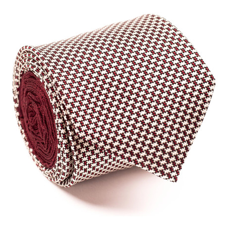 Zegna // Mini Brick Pattern Tie // Maroon