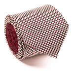 Zegna // Mini Brick Pattern Tie // Maroon