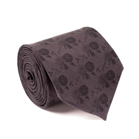 Gucci // Orson Flower Print Tie // Grey
