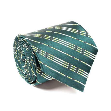 Gucci // Graham Wide Diagonal Plaid Tie // Green