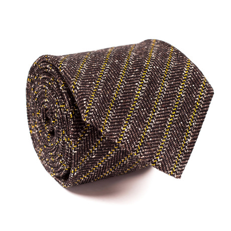 Gucci // Richard Stripe Herringbone Tie // Brown