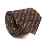Gucci // Richard Stripe Herringbone Tie // Brown