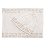 Fendi // Wool Hat + Scarf // 2 Piece Gift Set // Cream