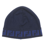 Fendi // Wool Hat + Scarf // 2 Piece Gift Set // Blue