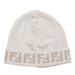 Fendi // Wool Hat + Scarf // 2 Piece Gift Set // Cream