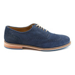 Charlie Suede Wingtip Oxford // Blue (US: 8.5)