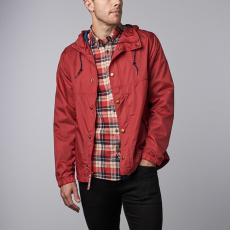 Gales Packable Rain Jacket // Red (S)