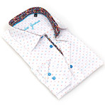 Alomar Dot Button-Up // White + Pattern Trim (S)