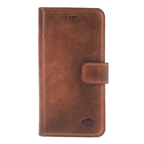 Magnetic Detachable Wallet Case // Burnished Tan Leather (iPhone 7)