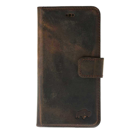 Magnetic Detachable Wallet Case // Anique Coffee Leather (iPhone 7)