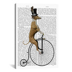 Greyhound On Black Penny Farthing Bike (18"W x 26"H x 0.75"D)