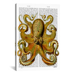 Vintage Yellow Octopus (18"W x 26"H x 0.75"D)