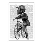 Triceratops Man On Bike (18"W x 26"H x 0.75"D)