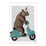 Rhino On Moped (18"W x 26"H x 0.75"D)