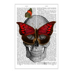 Pink Butterfly Mask Skull (18"W x 26"H x 0.75"D)