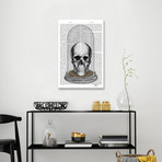 Skull In Bell Jar (18"W x 26"H x 0.75"D)