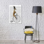 Greyhound On Black Penny Farthing Bike (18"W x 26"H x 0.75"D)