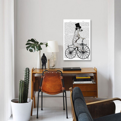 Dalmatian On Bicycle (18"W x 26"H x 0.75"D)