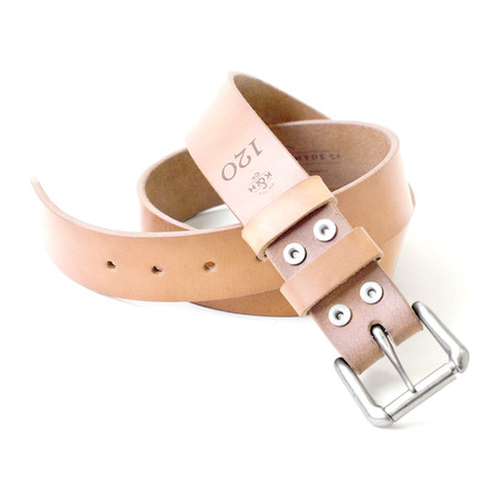 One-Hole 10 oz Leather Belt // Natural (30)