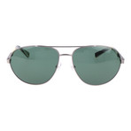 EZ0011 Sunglasses // Green + Silver