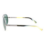 EZ0011 Sunglasses // Green + Silver