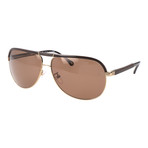 Horn Rim Rounded Aviator // Brown + Gold