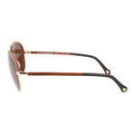 Rounded Triangular Aviator // Brown + Gold