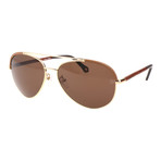 Rounded Triangular Aviator // Brown + Gold