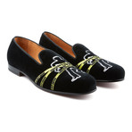 Bryan Crime Scene Velvet Slipper // Black (US: 9)