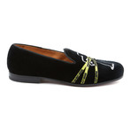 Bryan Crime Scene Velvet Slipper // Black (US: 8.5)