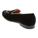 Bryan Romeo Skull Velvet Slipper // Black (US: 8)