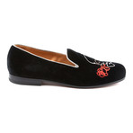 Bryan Romeo Skull Velvet Slipper // Black (US: 7)