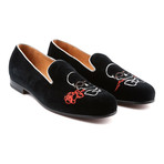 Bryan Romeo Skull Velvet Slipper // Black (US: 11)