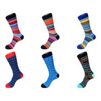 Dress Sock // Bricks + Stripes // Pack of 6