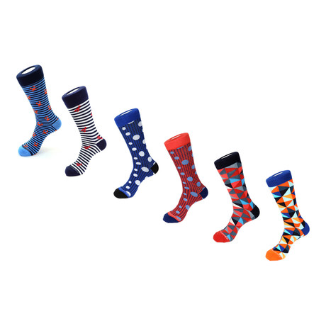 Dress Socks // Scuba Stripes // Pack of 6